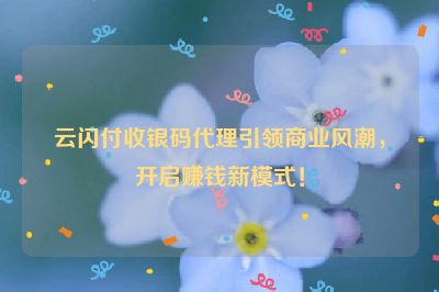 云闪付收银码代理引领商业风潮，开启赚钱新模式！